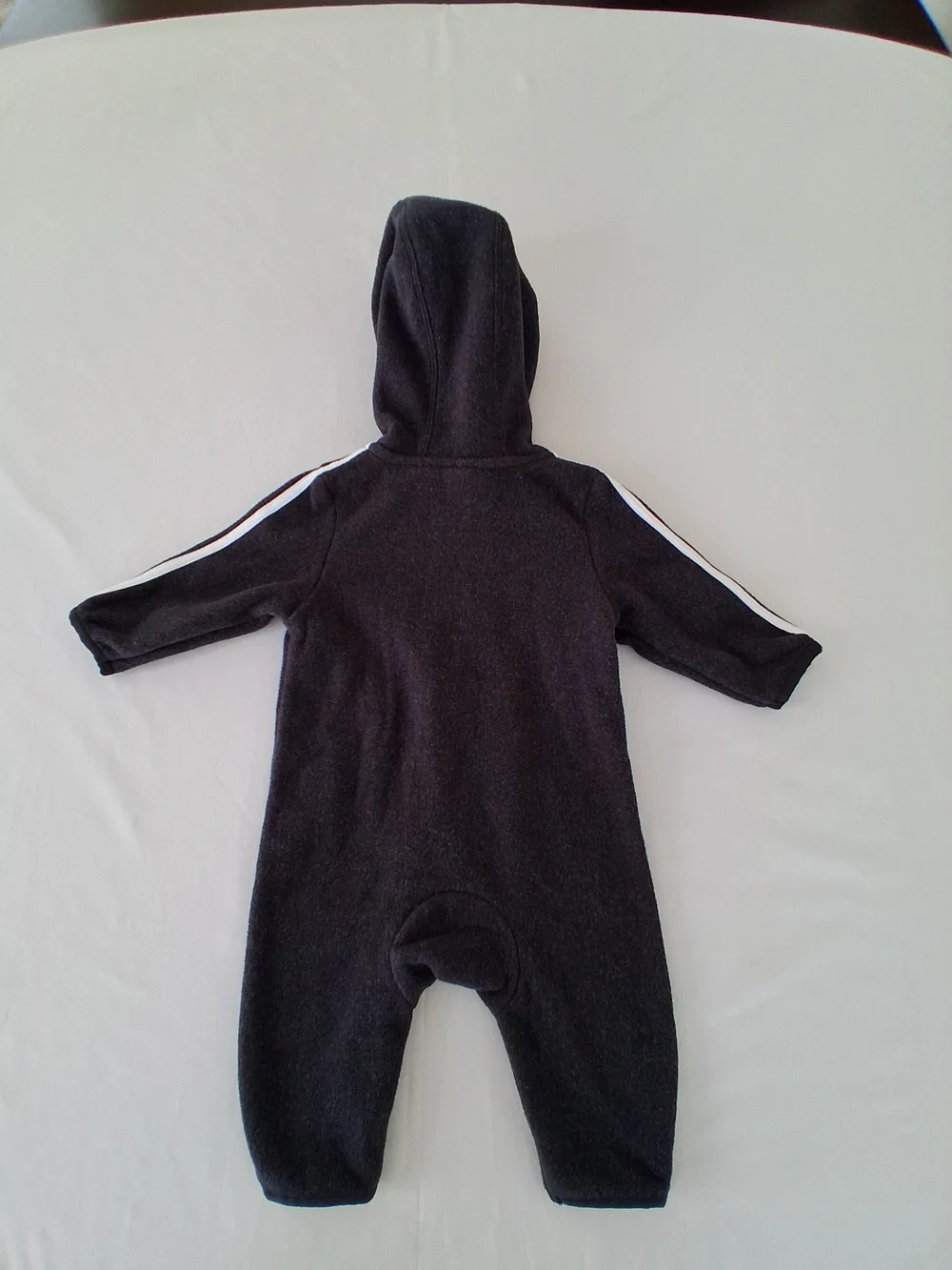 adidas Dark Gray Hooded Baby Infant One-Piece Zip Up Romper 3 Months Unisex